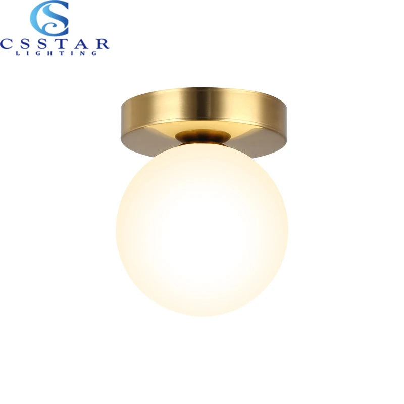 Nordic Simple Modern round Glass Ball Ceiling Lamp Living Room Lighting Hallway Ceiling Light Bedroom Lamp Led Light